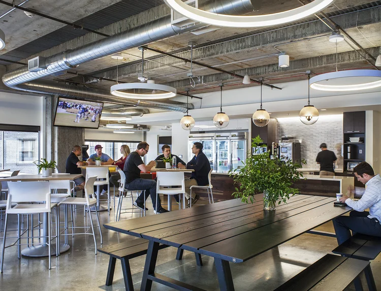 Lunch room with people